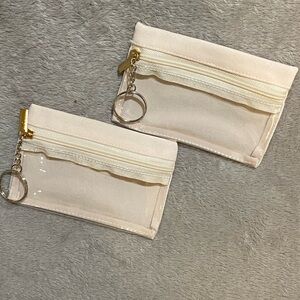 Cream Transparent Jewelry Pouches with Keyring